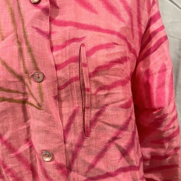 Vintage Kay Chapman pink silk and linen button down - Size 0 - Picture 3 of 6